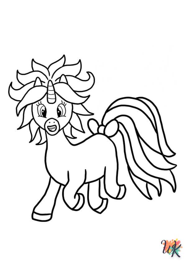 Dibujos para Colorear unicornio kawaii 16