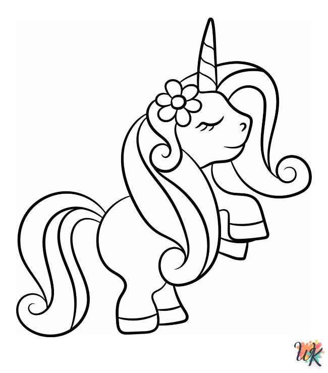 Dibujos para Colorear unicornio kawaii 17