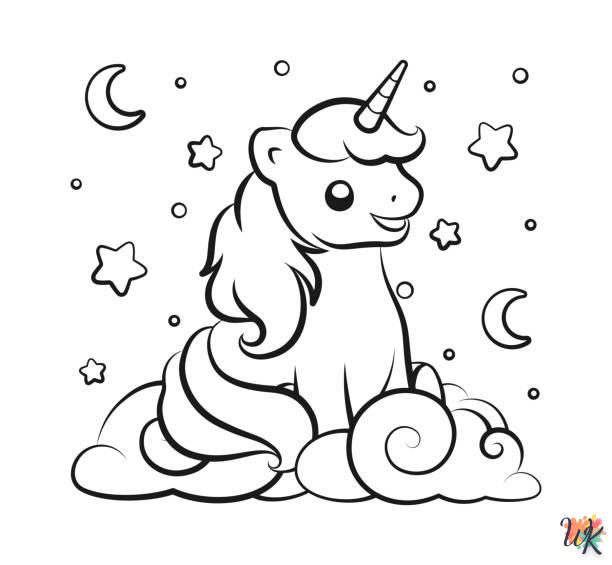 Dibujos para Colorear unicornio kawaii 19