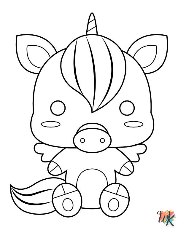 Dibujos para Colorear unicornio kawaii 2