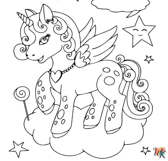 Dibujos para Colorear unicornio kawaii 21