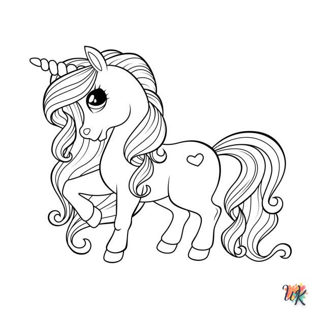 Dibujos para Colorear unicornio kawaii 23