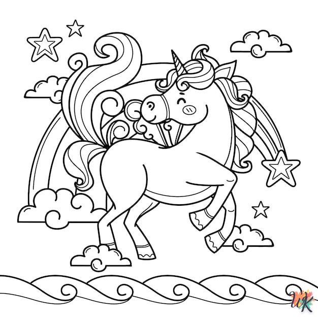 Dibujos para Colorear unicornio kawaii 24