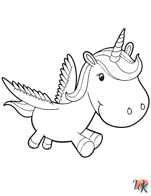 Dibujos para Colorear unicornio kawaii 25