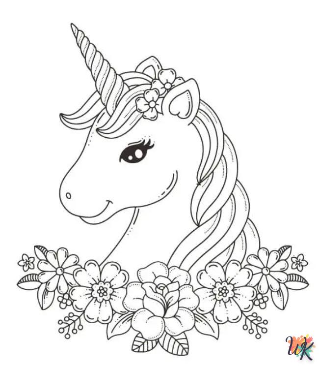 Dibujos para Colorear unicornio kawaii 26