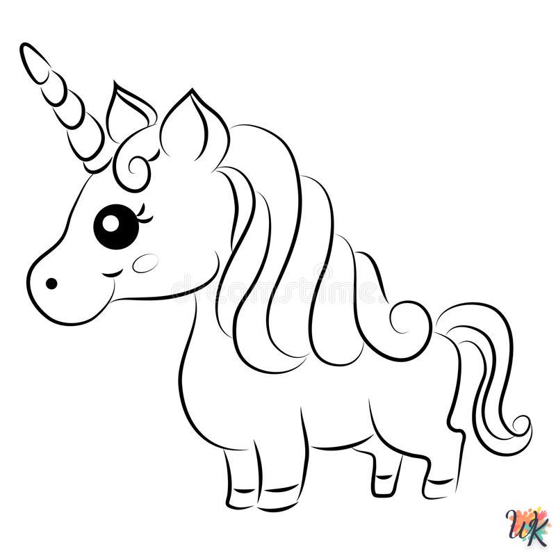 Dibujos para Colorear unicornio kawaii 29