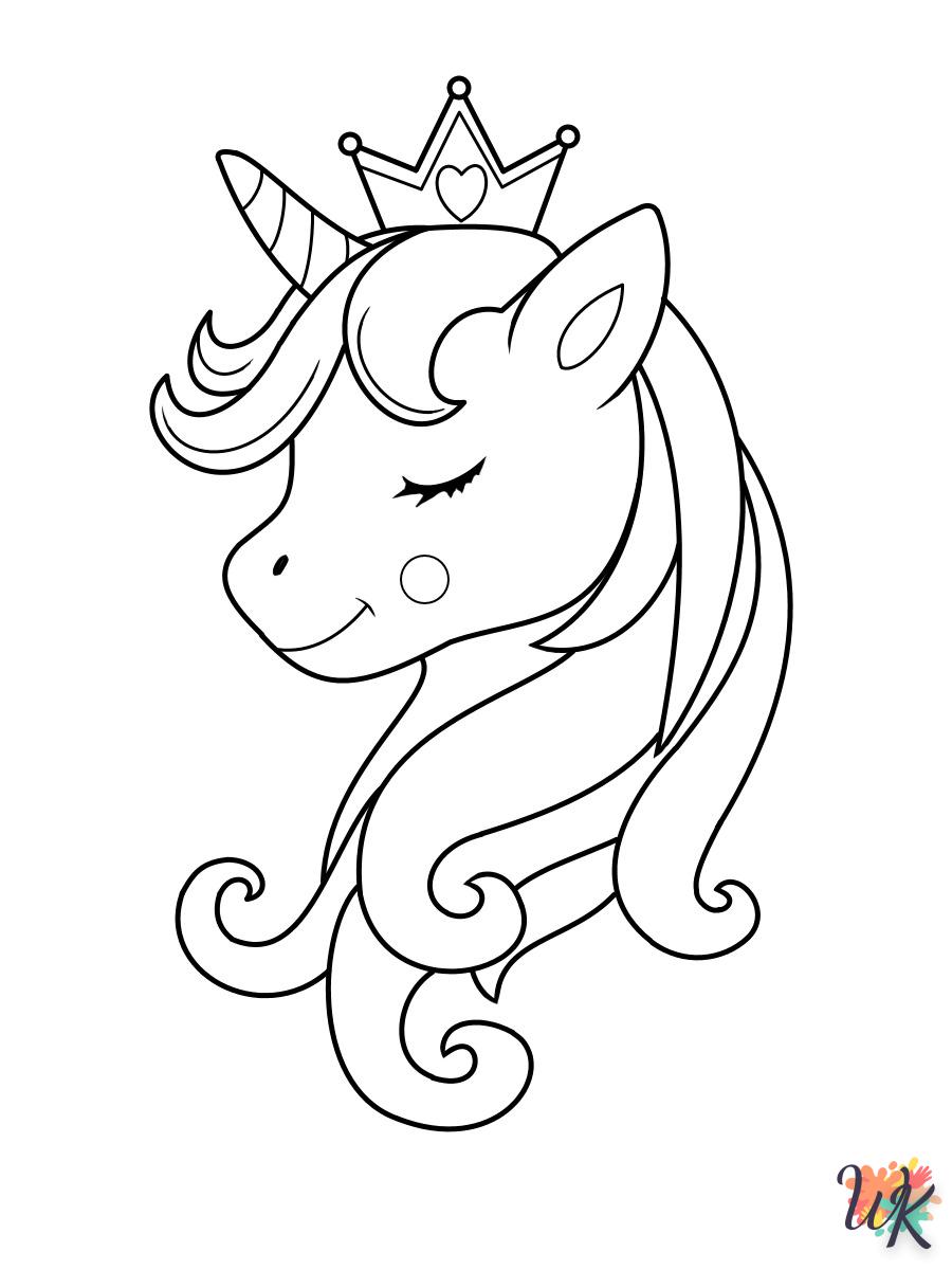 Dibujos para Colorear unicornio kawaii 3