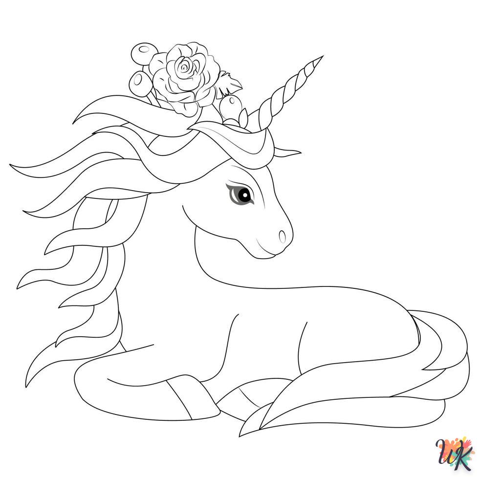 Dibujos para Colorear unicornio kawaii 32