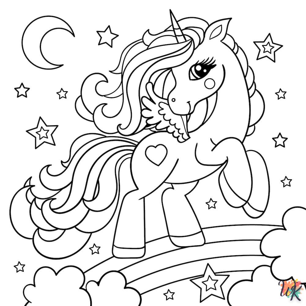 Dibujos para Colorear unicornio kawaii 33