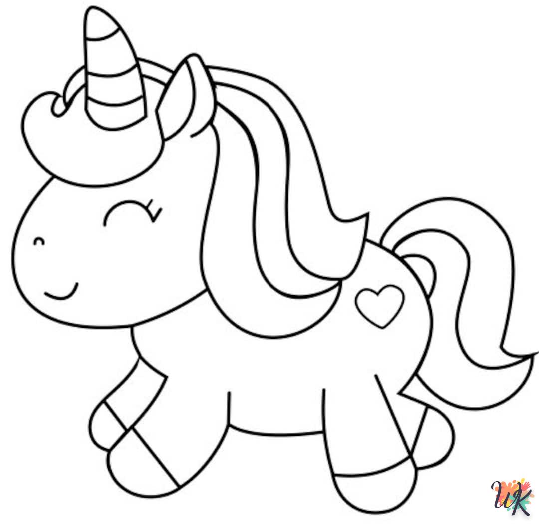 Dibujos para Colorear unicornio kawaii 35