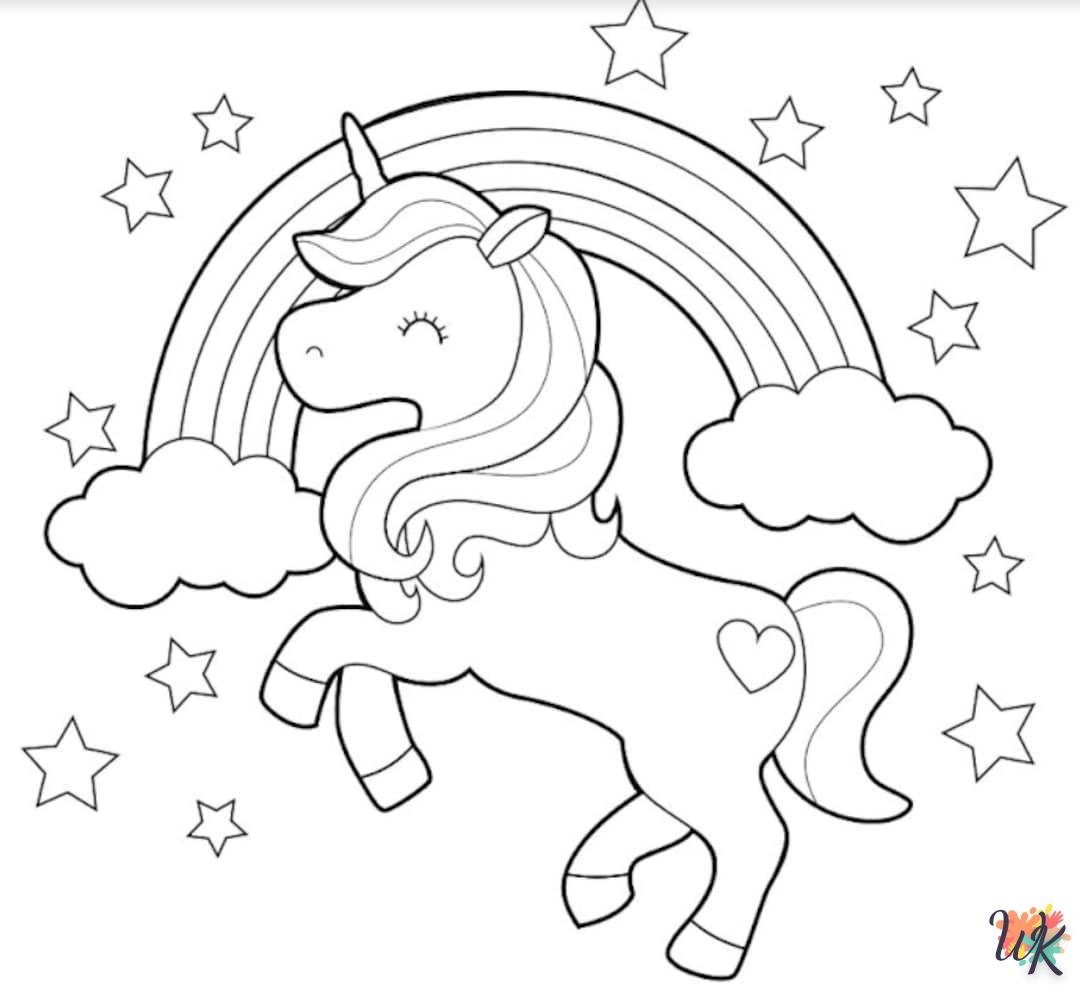 Dibujos para Colorear unicornio kawaii 36
