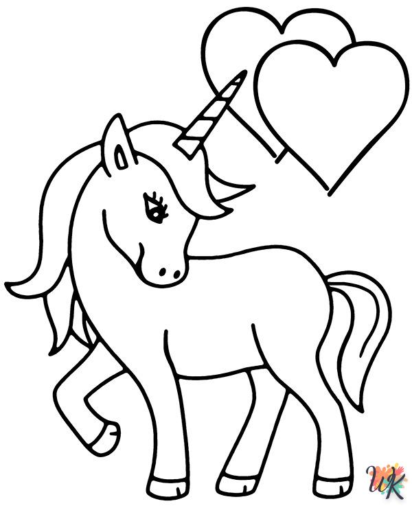 Dibujos para Colorear unicornio kawaii 4