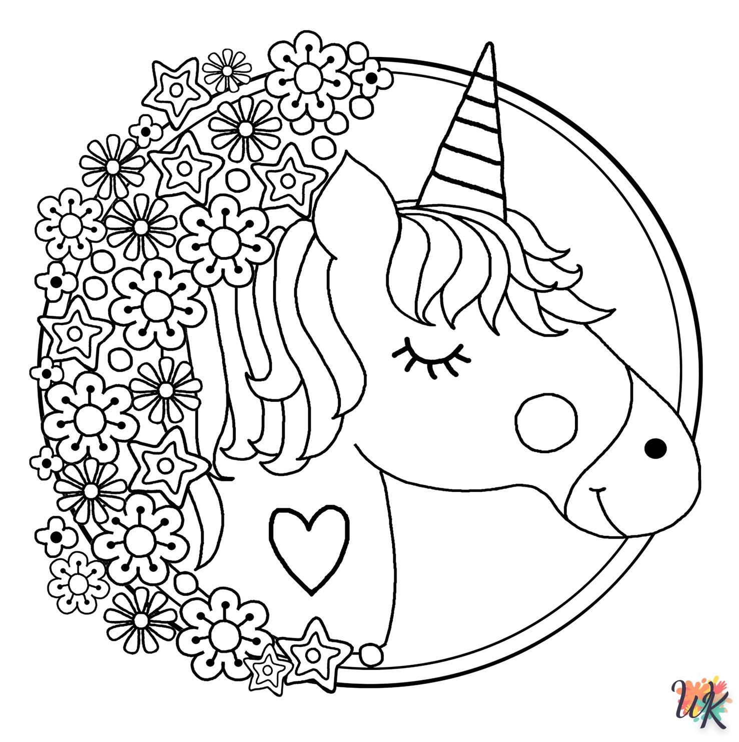 Dibujos para Colorear unicornio kawaii 40