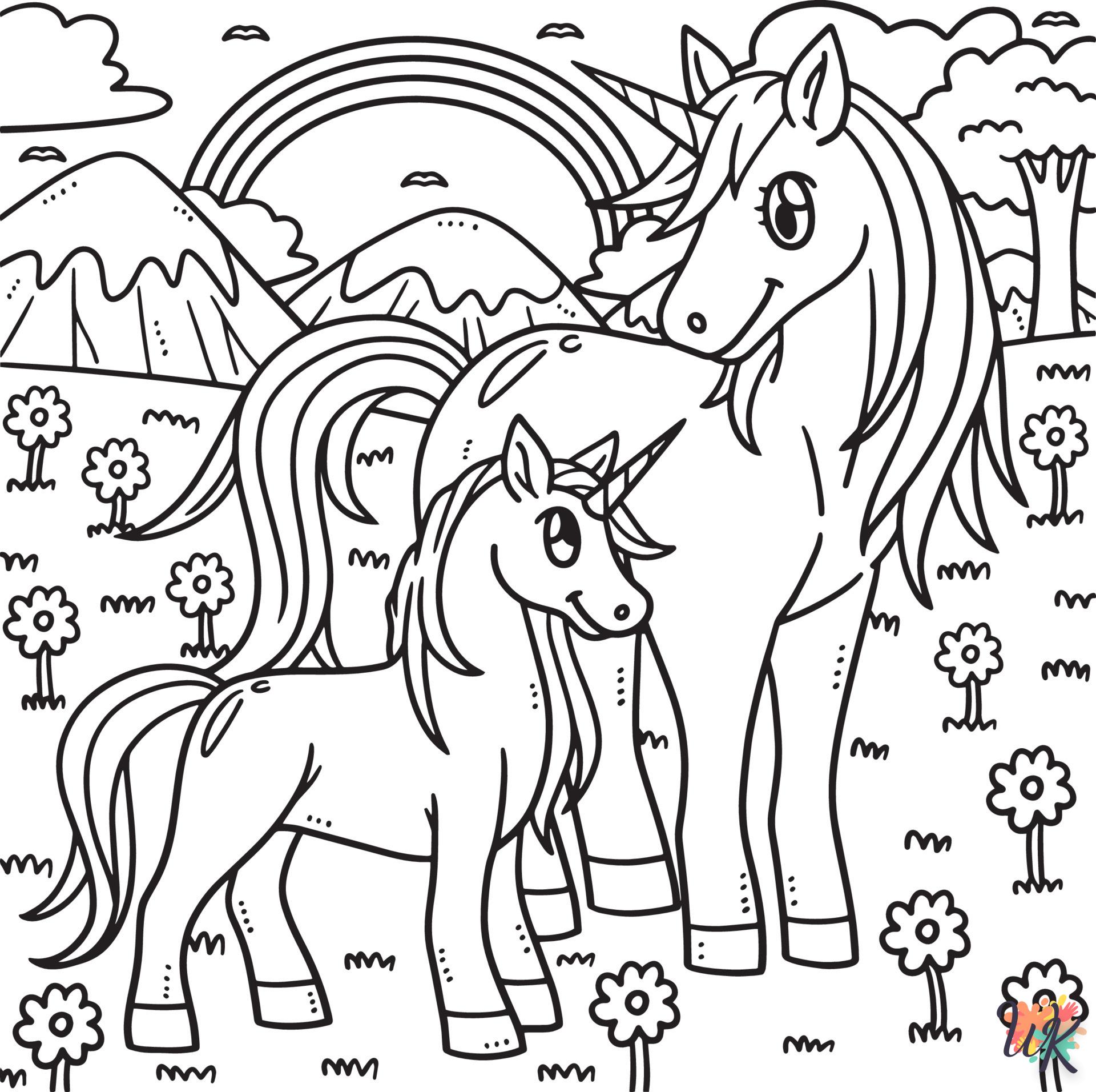 Dibujos para Colorear unicornio kawaii 41