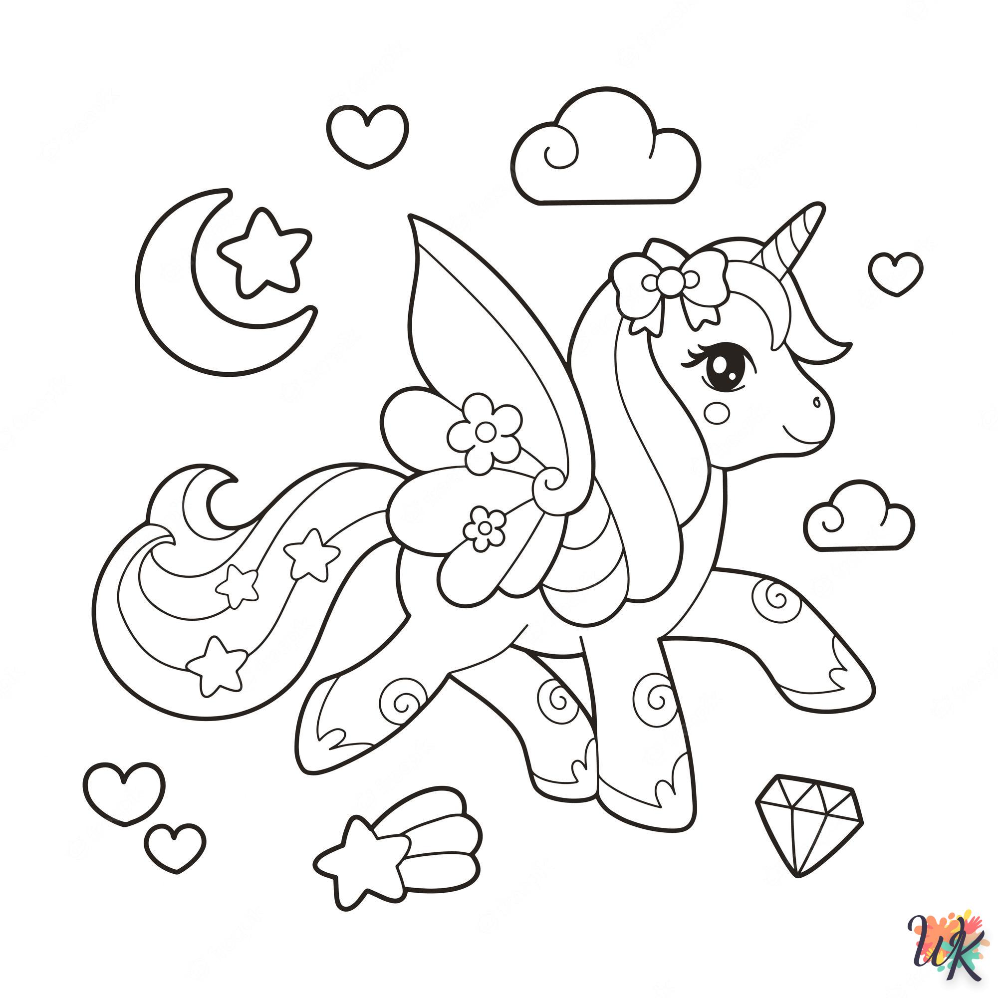 Dibujos para Colorear unicornio kawaii 46