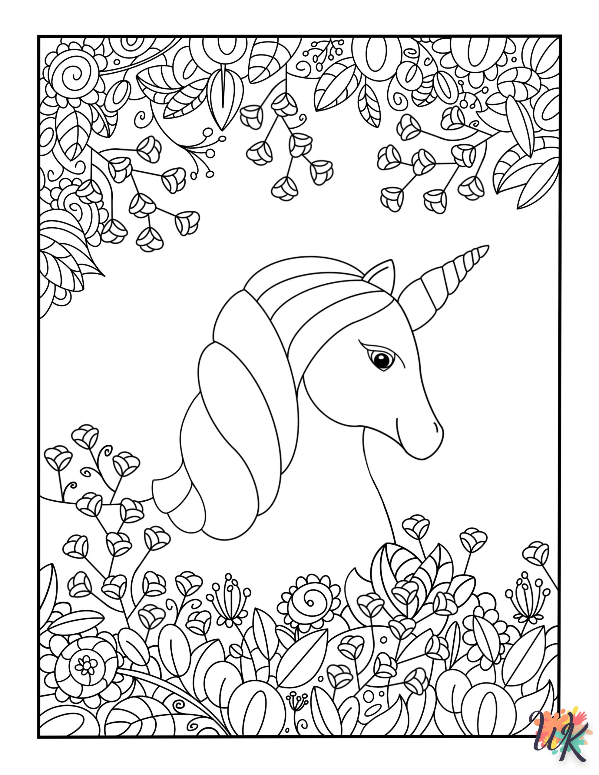 Dibujos para Colorear unicornio kawaii 47 scaled