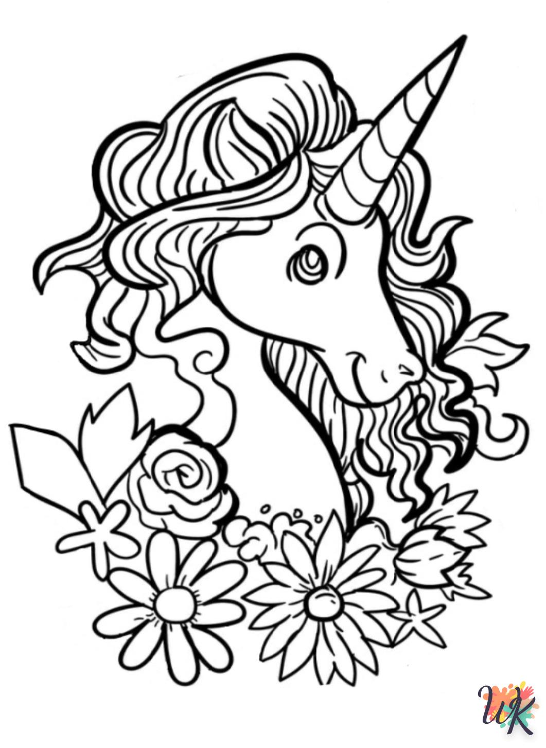 Dibujos para Colorear unicornio kawaii 5
