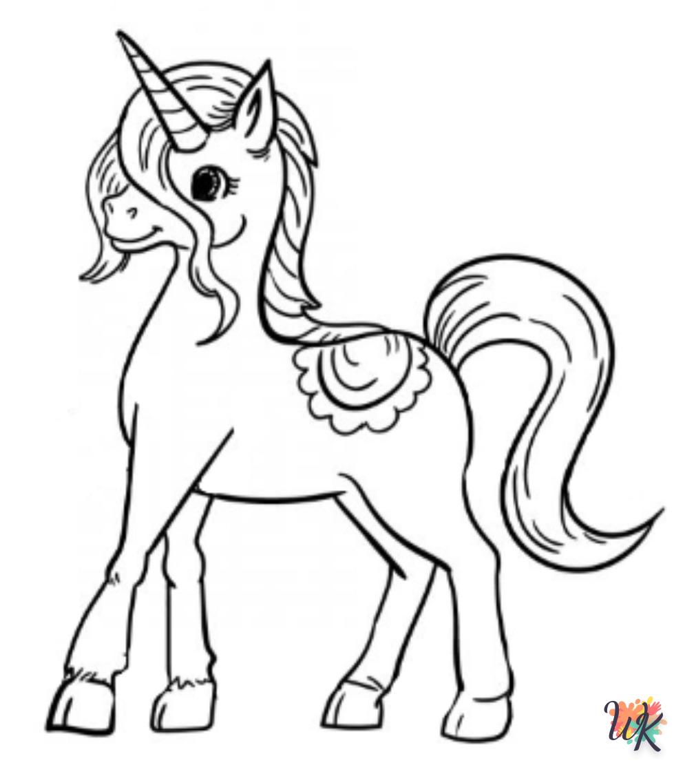 Dibujos para Colorear unicornio kawaii 6