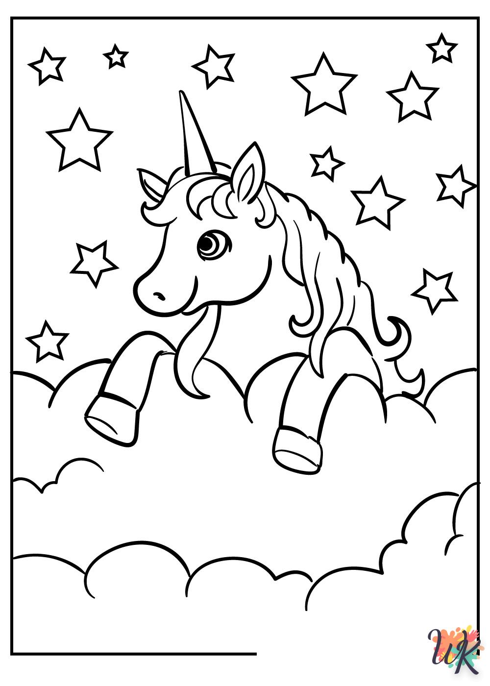 Dibujos para Colorear unicornio kawaii 8