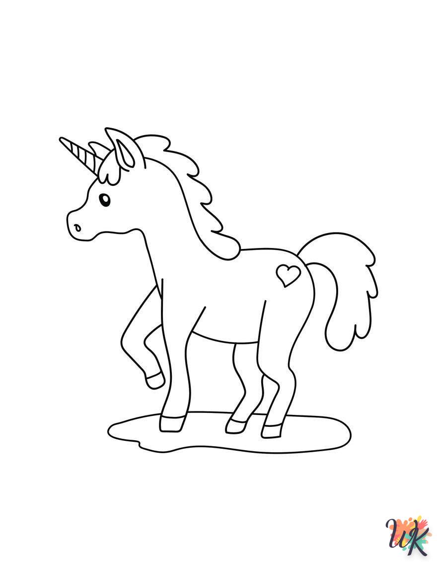 Dibujos para Colorear unicornio kawaii 9