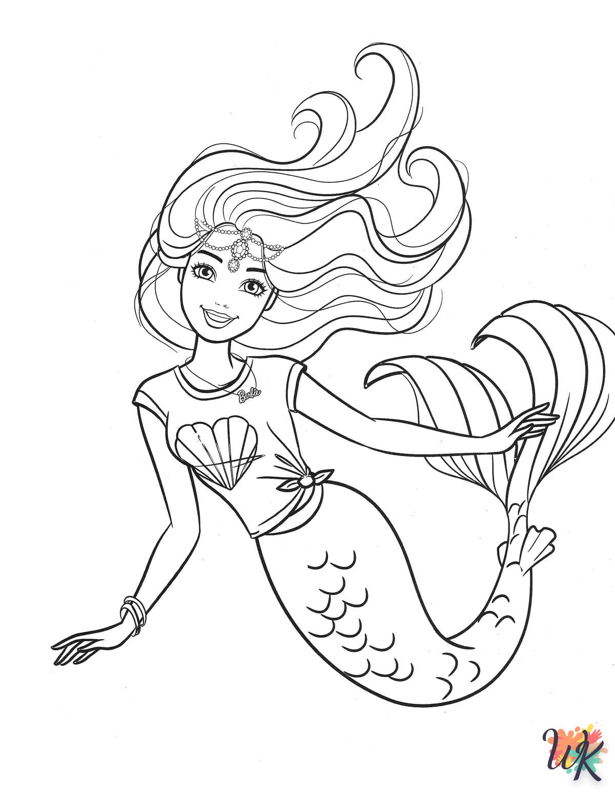 Dibujos para Colorear Barbie Sirena 12