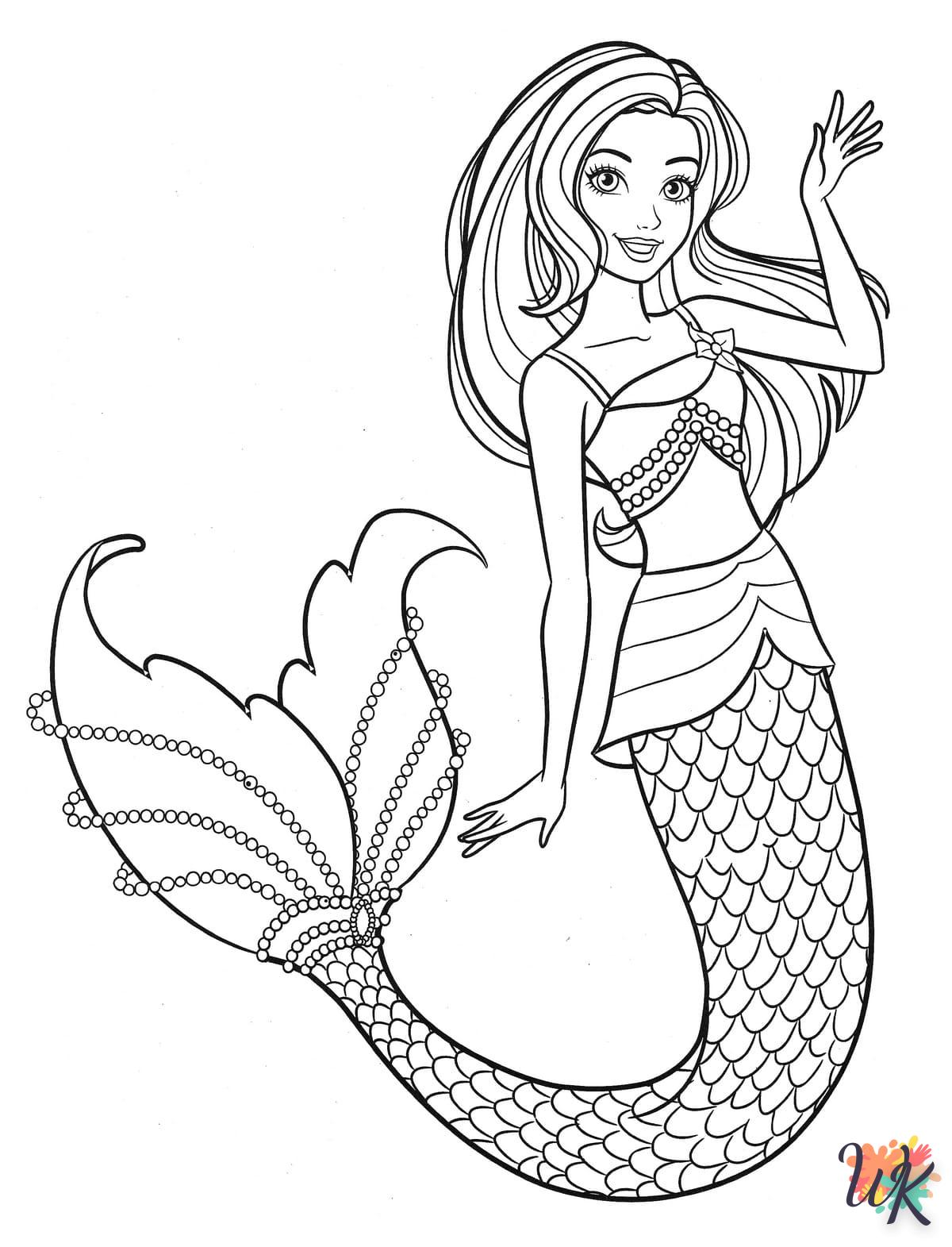 Dibujos para Colorear Barbie Sirena 18