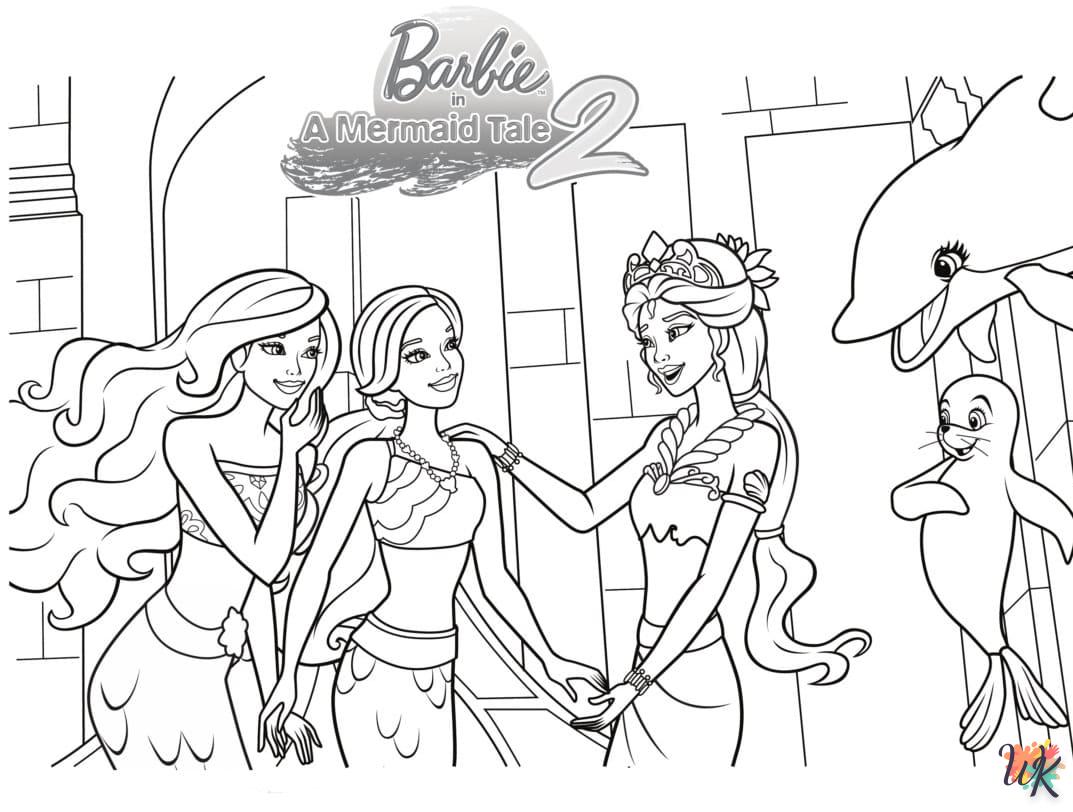 Dibujos para Colorear Barbie Sirena 27