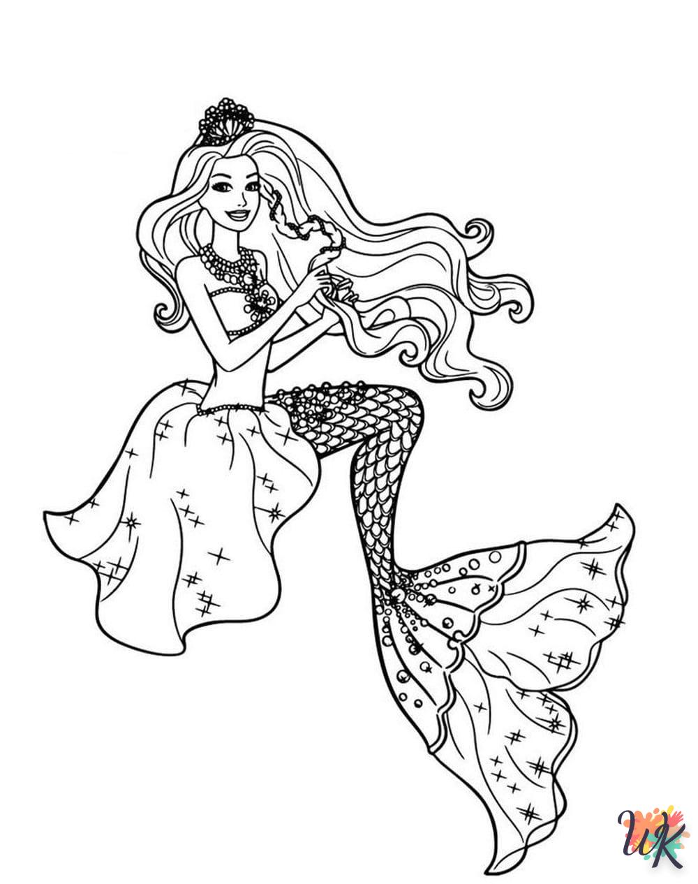 Dibujos para Colorear Barbie Sirena 36