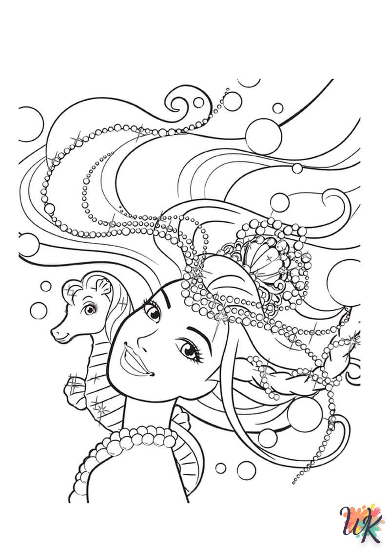 Dibujos para Colorear Barbie Sirena 43