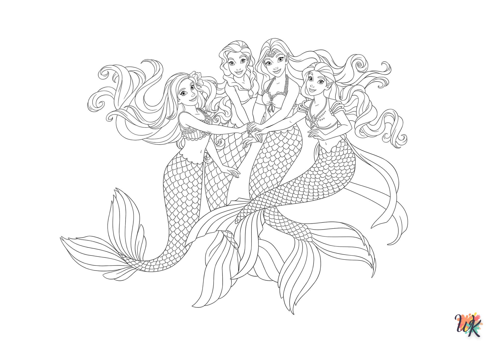 Dibujos para Colorear Barbie Sirena 7