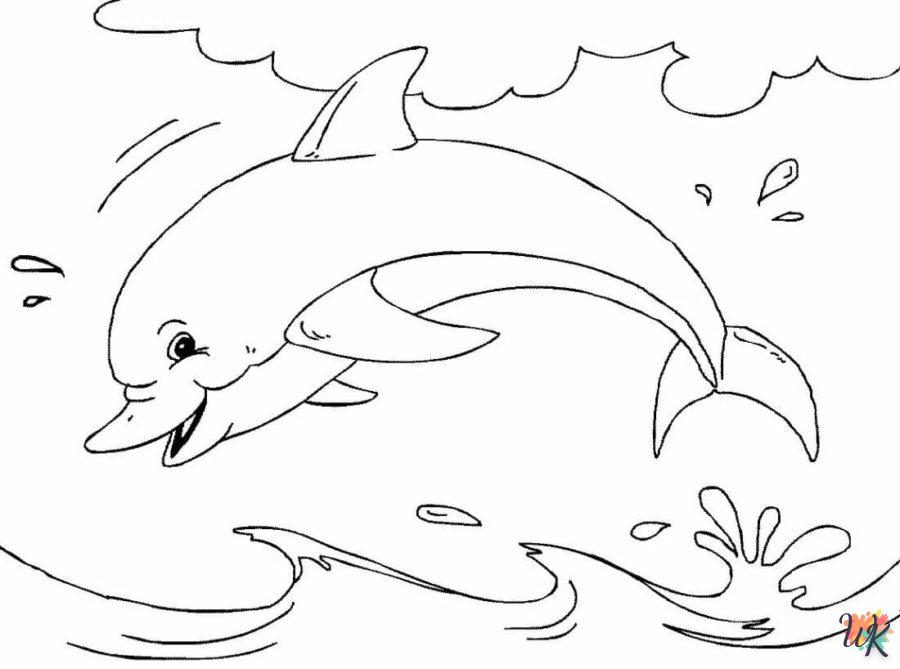 Dibujos para Colorear Delfines 114