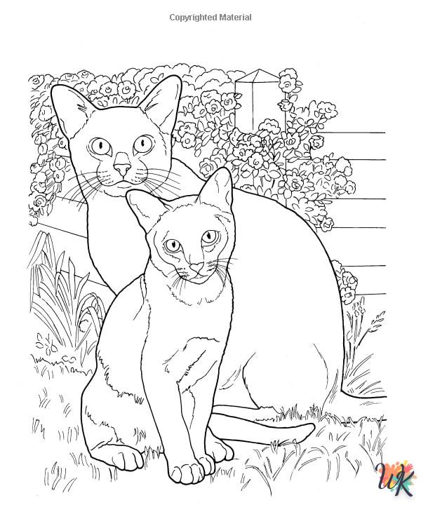 Dibujos para Colorear Gatos 13
