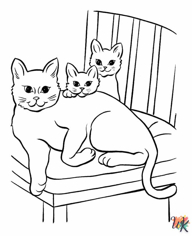 Dibujos para Colorear Gatos 6