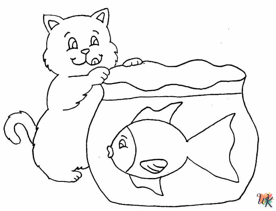Dibujos para Colorear Gatos 98