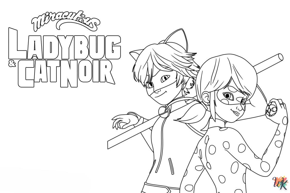 Dibujos para Colorear Ladybug y Cat Noir 77