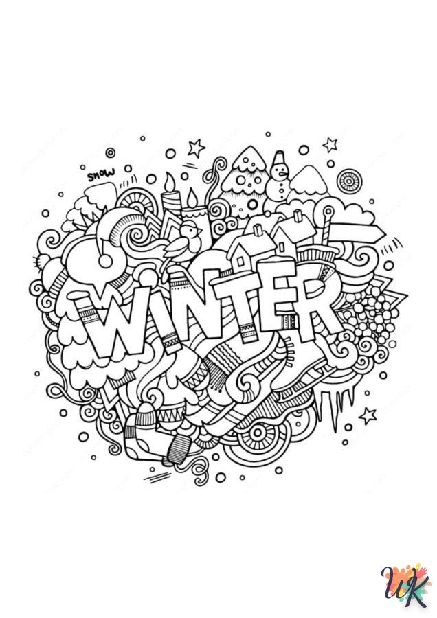 Dibujos para Colorear Paisajes de invierno 13