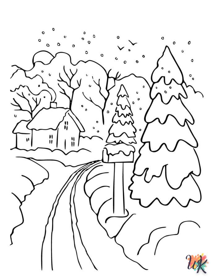 Dibujos para Colorear Paisajes de invierno 2
