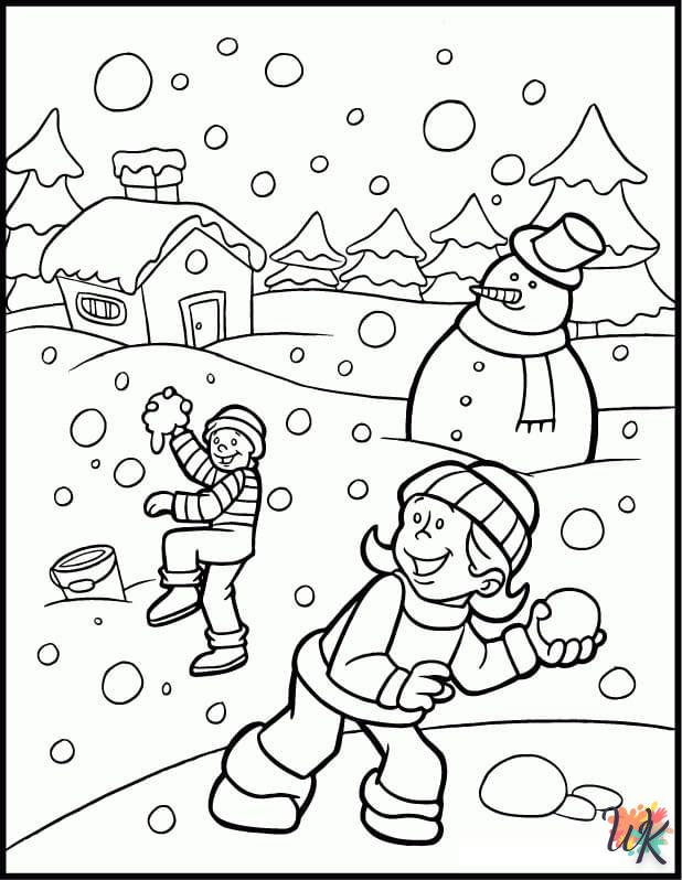 Dibujos para Colorear Paisajes de invierno 32