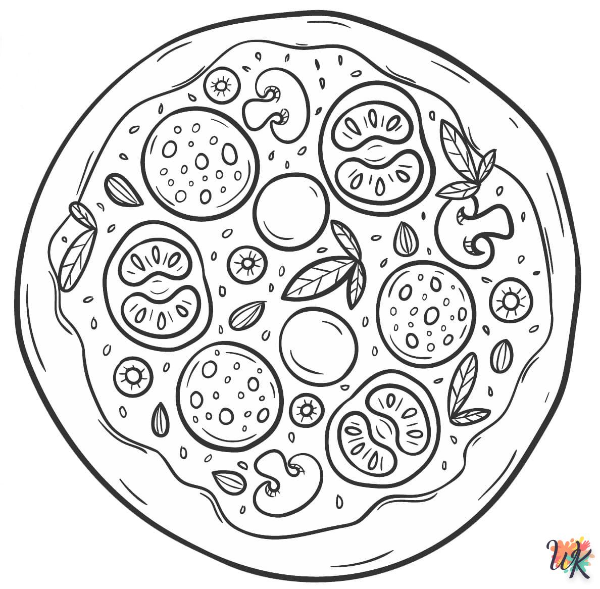 Dibujos para Colorear Pizza 1