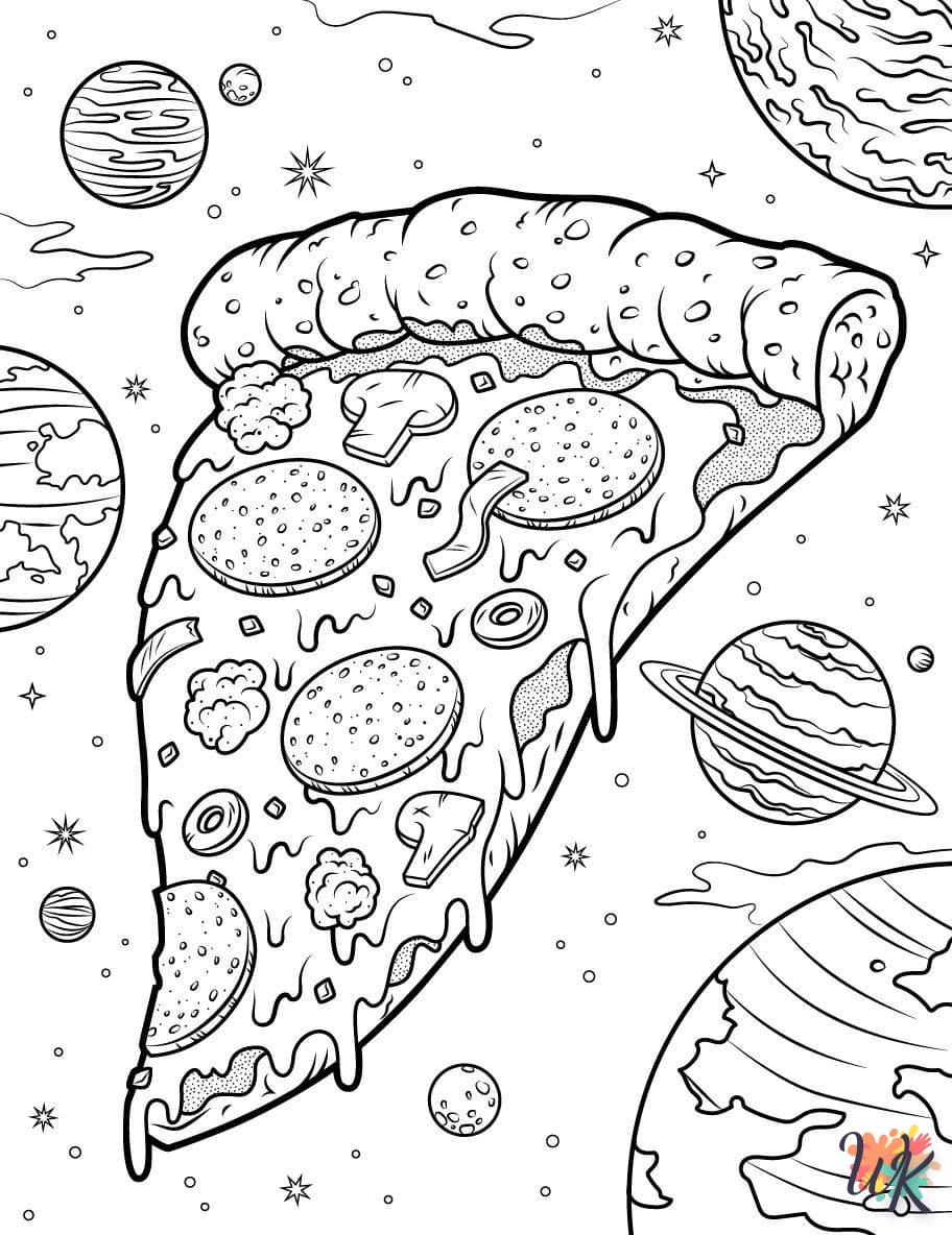 Dibujos para Colorear Pizza 2