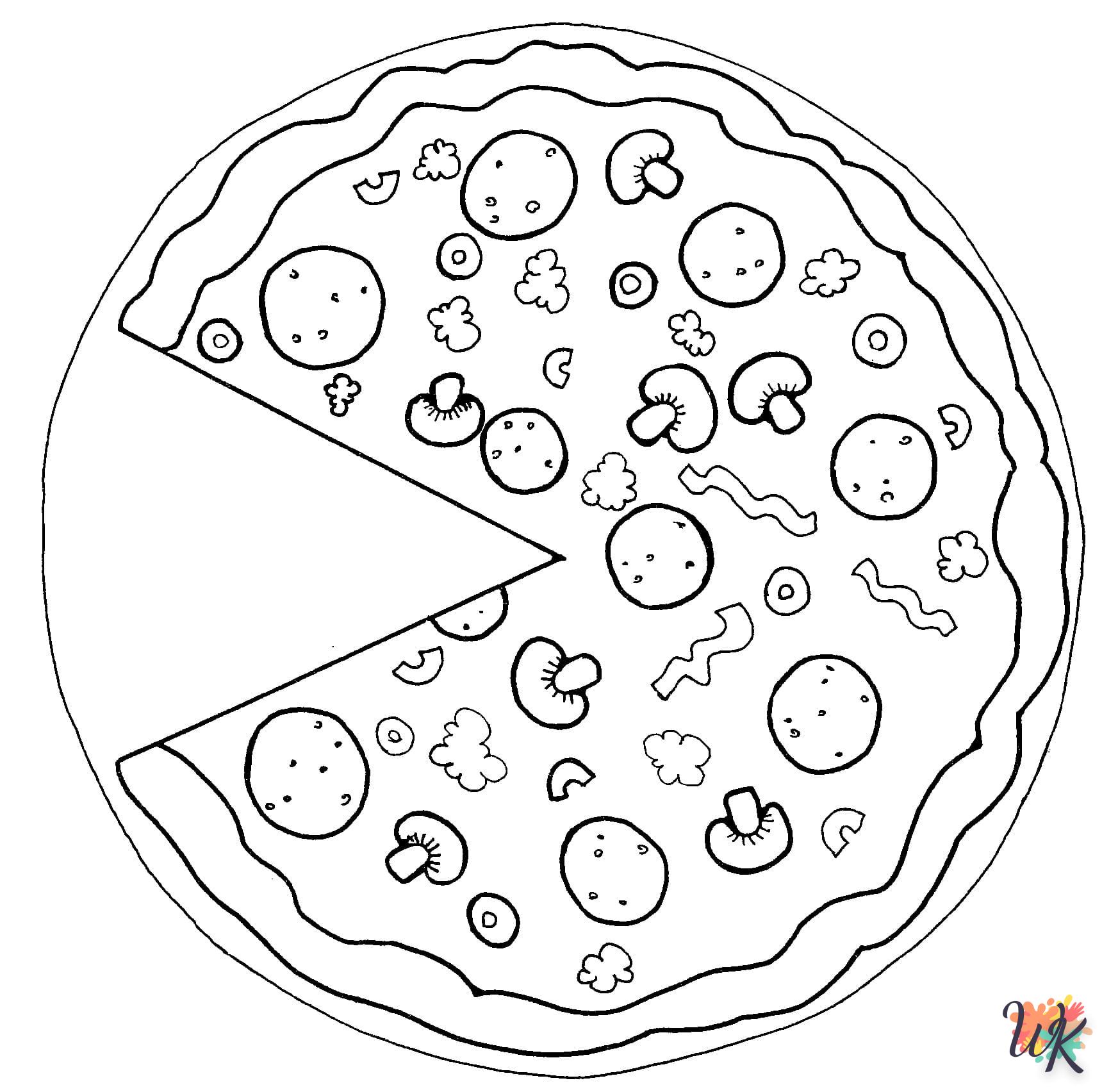 Dibujos para Colorear Pizza 5