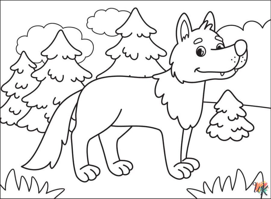 Dibujos para Colorear Lobo 22