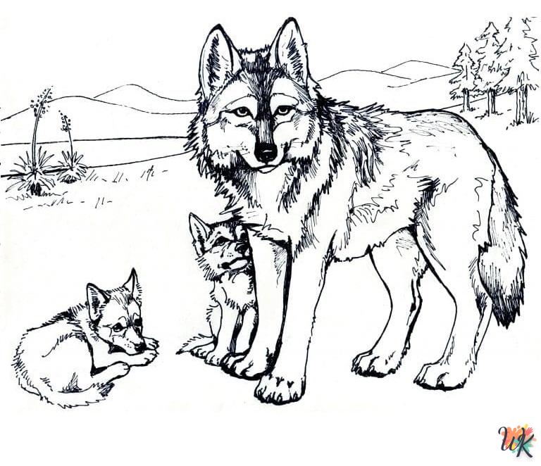 Dibujos para Colorear Lobo 9