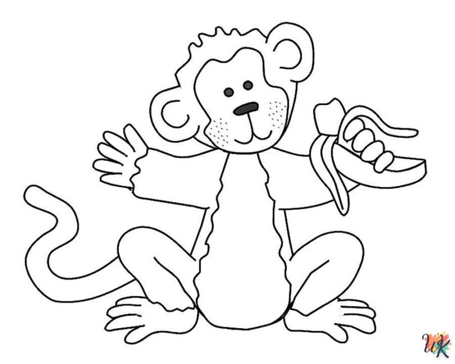 Dibujos para Colorear Monos 100