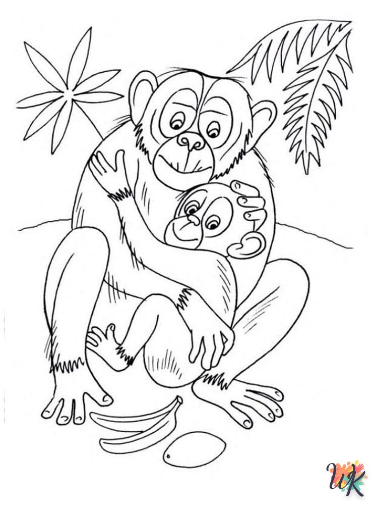 Dibujos para Colorear Monos 12
