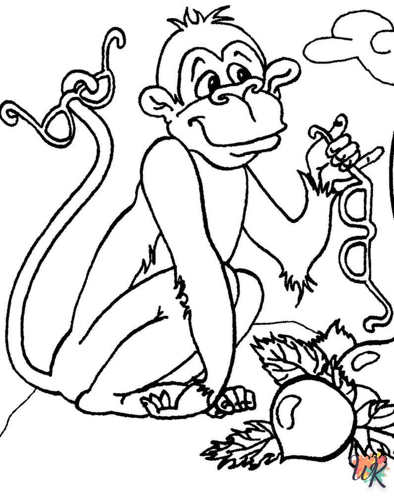 Dibujos para Colorear Monos 21