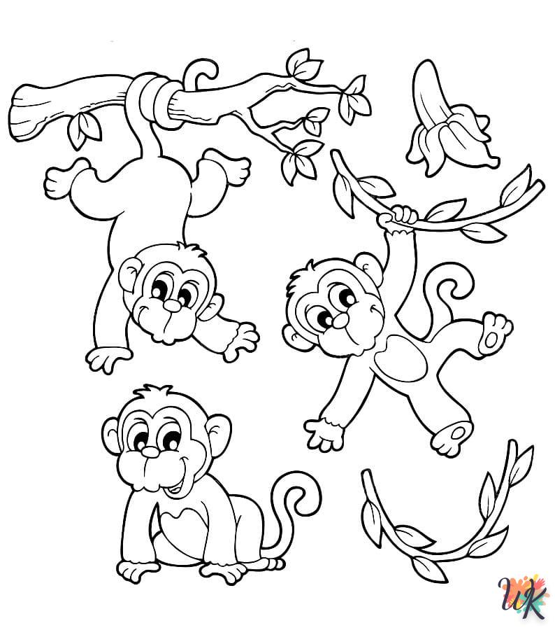 Dibujos para Colorear Monos 24