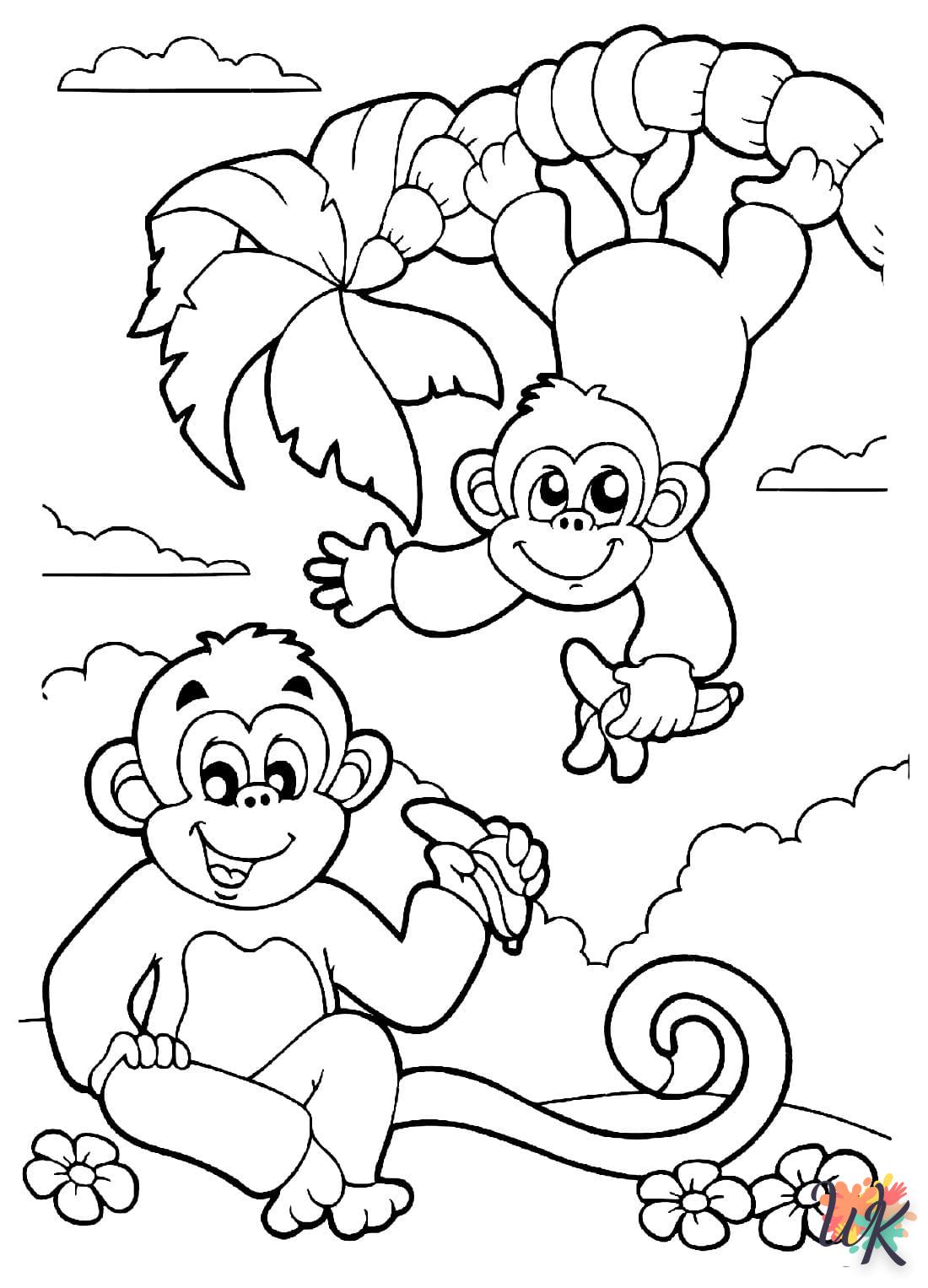 Dibujos para Colorear Monos 48