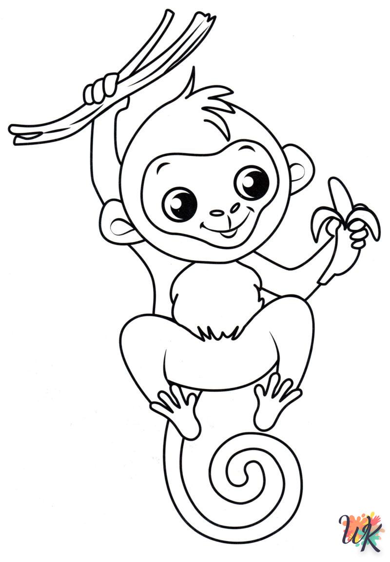 Dibujos para Colorear Monos 64