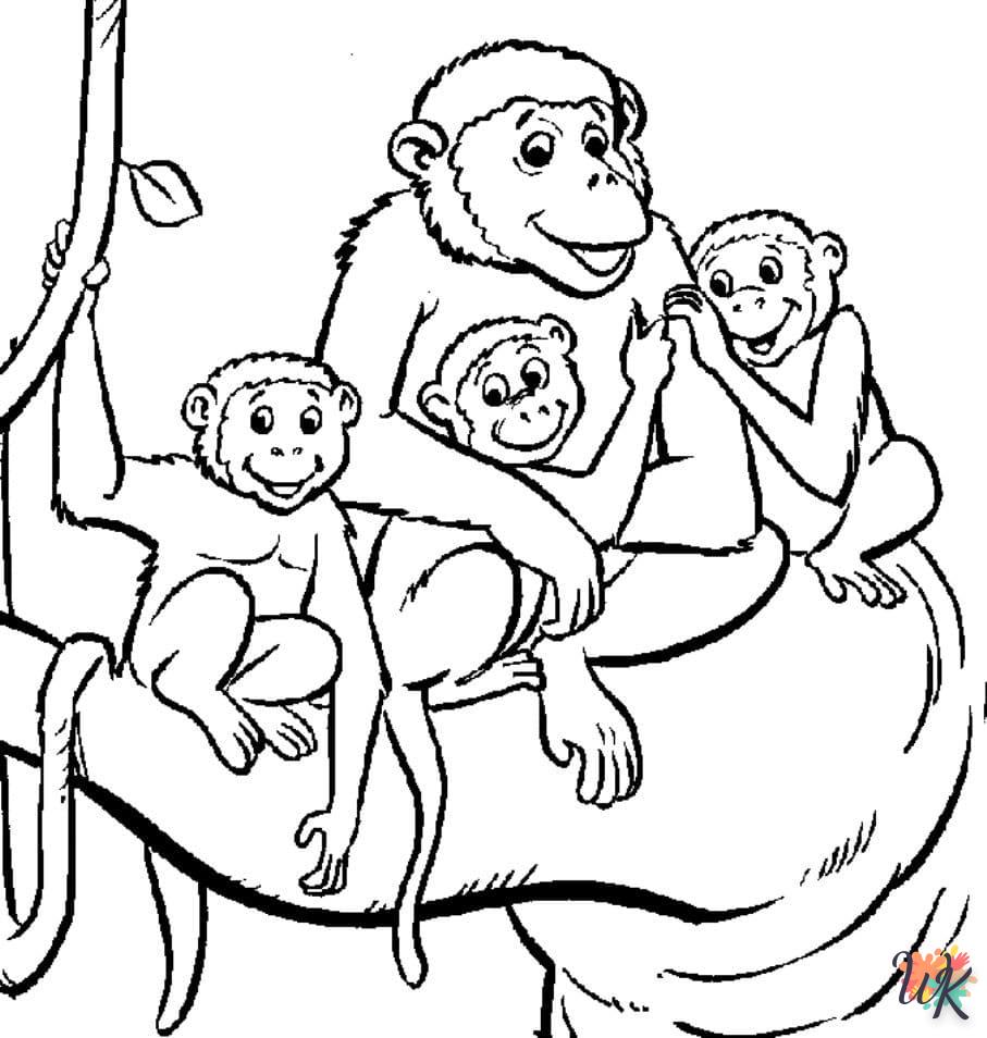Dibujos para Colorear Monos 76